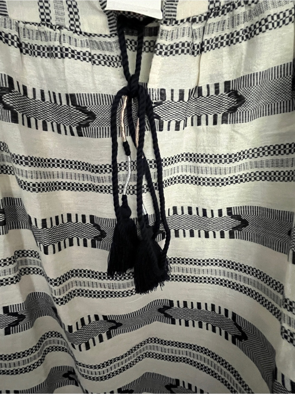LOFT Navy and Cream Striped Flutter Sleeve Top - Picture 2 of 7